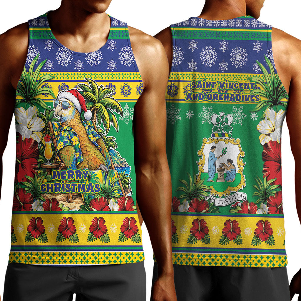 Afro-Vincentian Christmas Men Tank Top This Vincy Parrot Needs A Beach Retreat