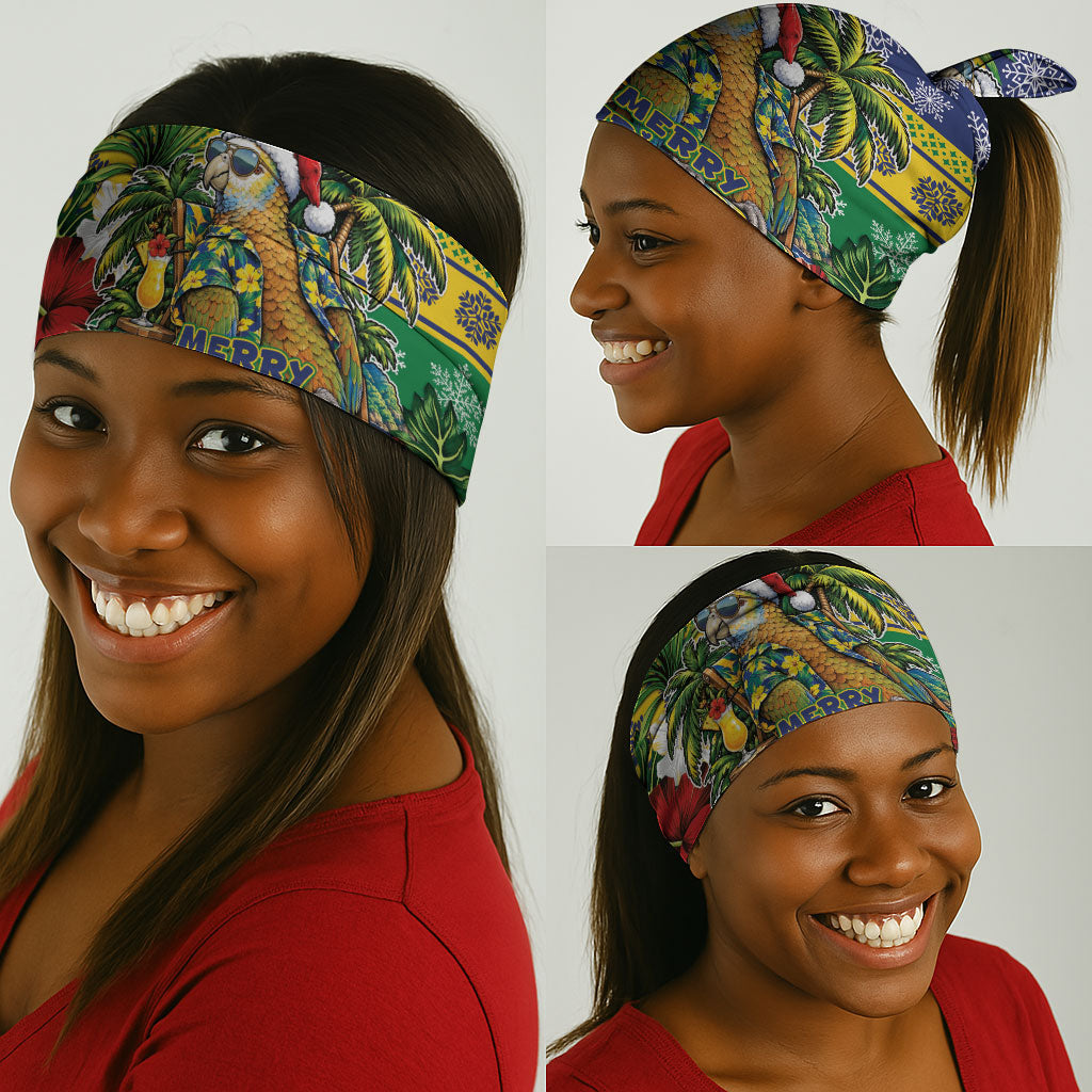 Afro-Vincentian Christmas Neck Gaiter This Vincy Parrot Needs A Beach Retreat