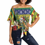 Afro-Vincentian Christmas Off Shoulder Wrap Waist Top This Vincy Parrot Needs A Beach Retreat