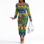 Afro-Vincentian Christmas Off The Shoulder Long Sleeve Dress This Vincy Parrot Needs A Beach Retreat