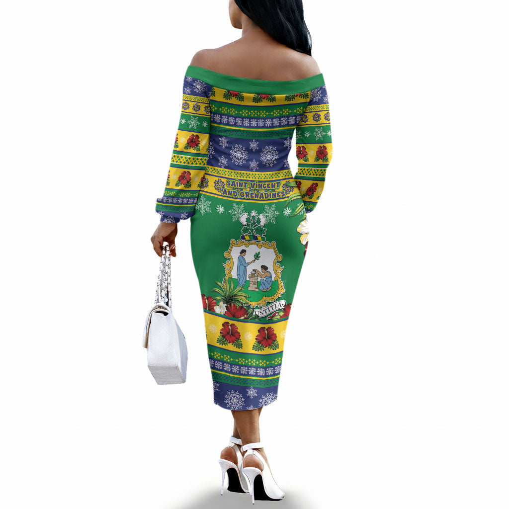 Afro-Vincentian Christmas Off The Shoulder Long Sleeve Dress This Vincy Parrot Needs A Beach Retreat