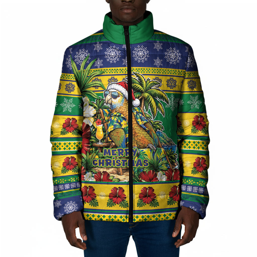 Afro-Vincentian Christmas Padded Jacket This Vincy Parrot Needs A Beach Retreat