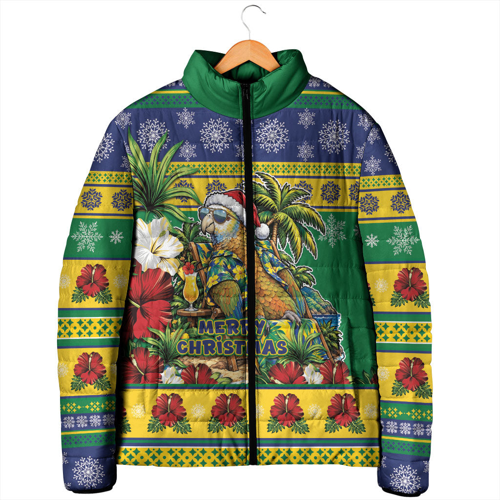 Afro-Vincentian Christmas Padded Jacket This Vincy Parrot Needs A Beach Retreat