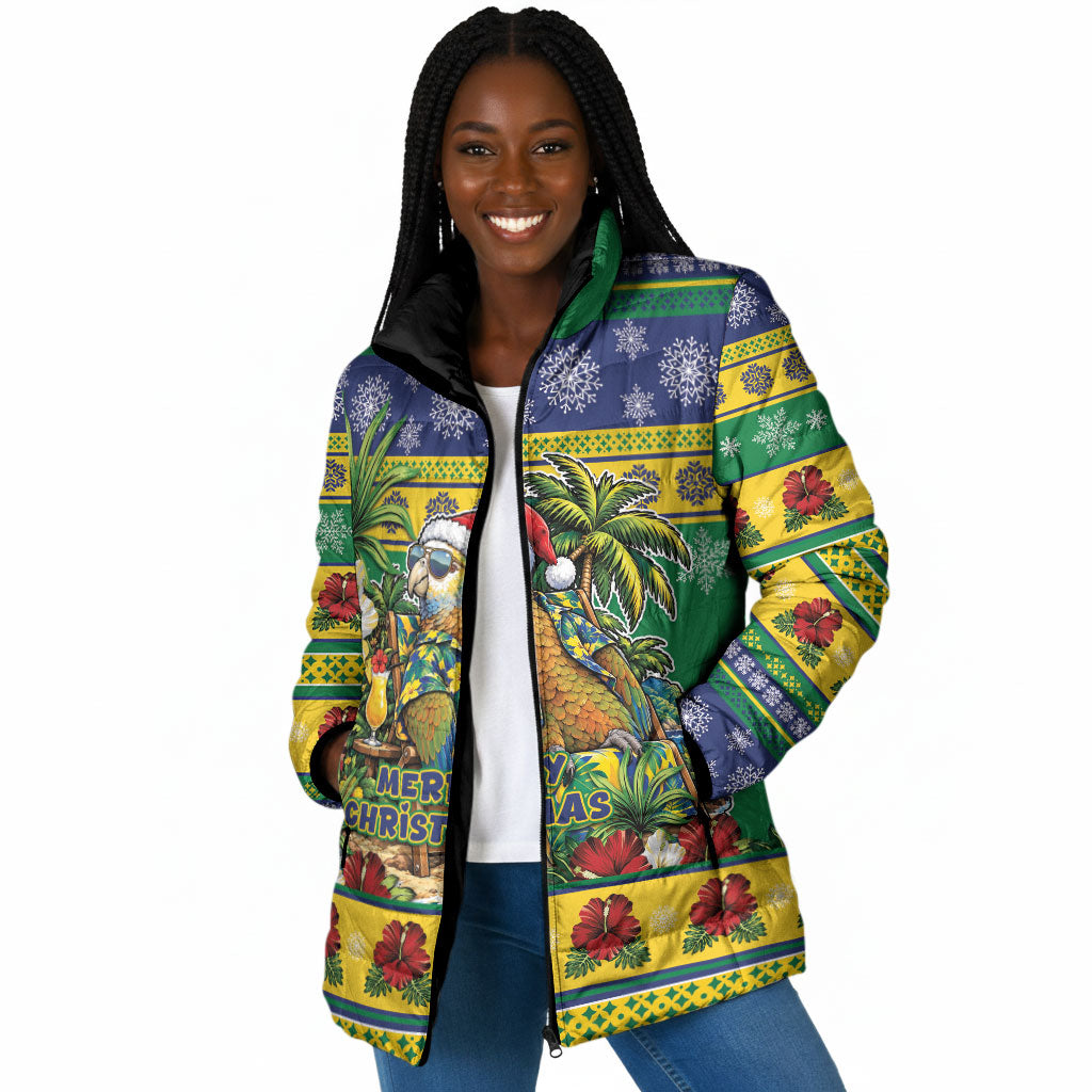 Afro-Vincentian Christmas Padded Jacket This Vincy Parrot Needs A Beach Retreat