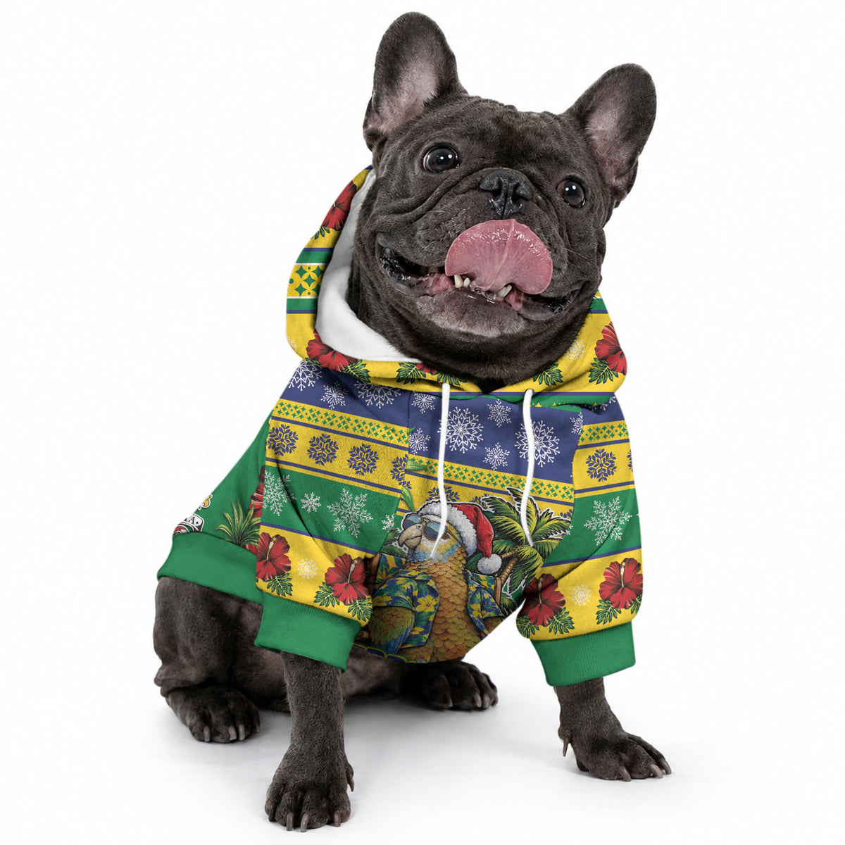 Afro-Vincentian Christmas Pet Hoodie This Vincy Parrot Needs A Beach Retreat