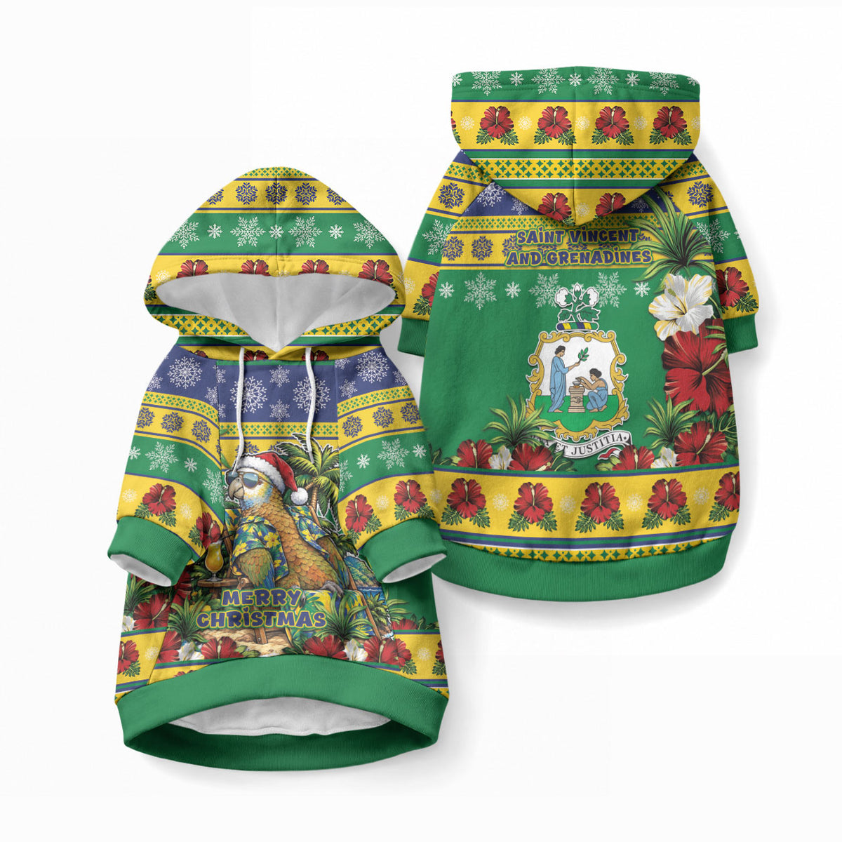 Afro-Vincentian Christmas Pet Hoodie This Vincy Parrot Needs A Beach Retreat