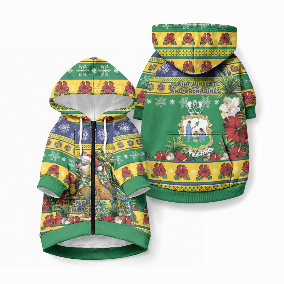 Afro-Vincentian Christmas Pet Hoodie This Vincy Parrot Needs A Beach Retreat