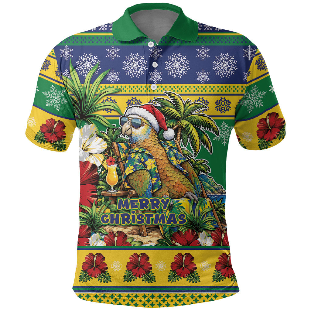 Afro-Vincentian Christmas Polo Shirt This Vincy Parrot Needs A Beach Retreat