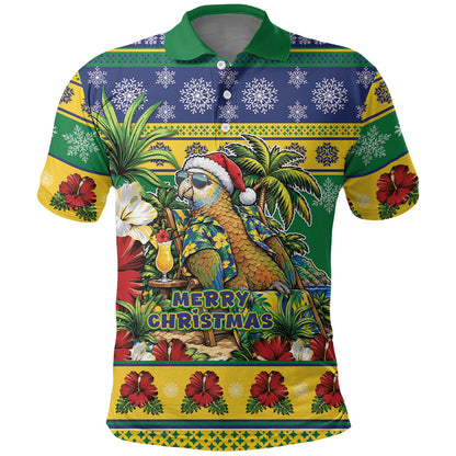 Afro-Vincentian Christmas Polo Shirt This Vincy Parrot Needs A Beach Retreat