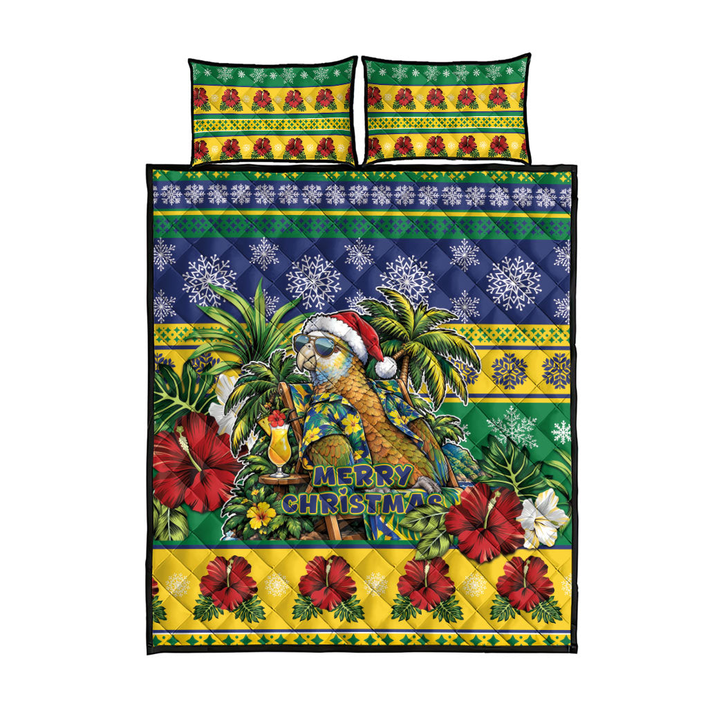 Afro-Vincentian Christmas Quilt Bed Set This Vincy Parrot Needs A Beach Retreat