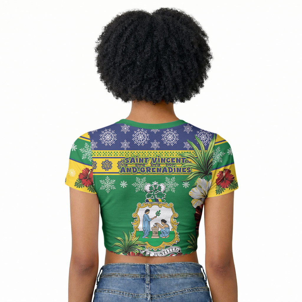 Afro-Vincentian Christmas Raglan Cropped T shirt This Vincy Parrot Needs A Beach Retreat