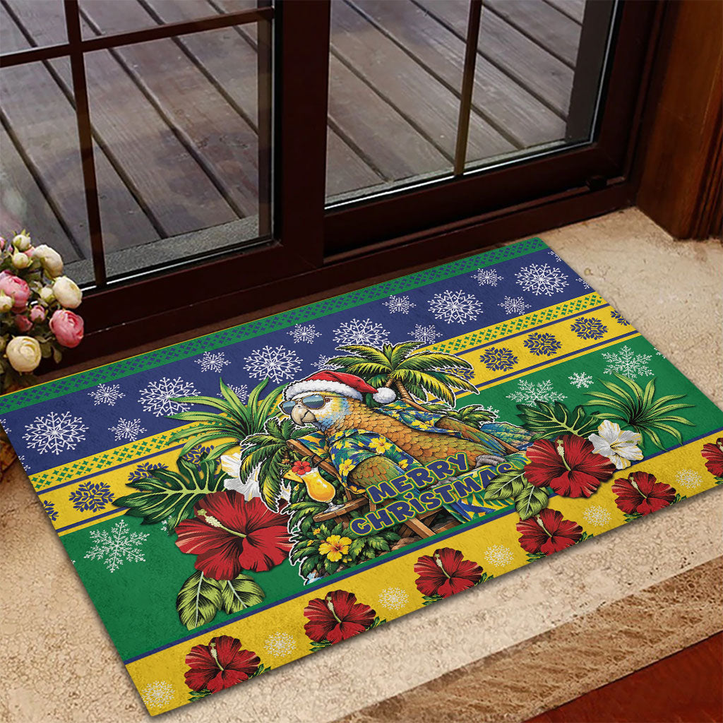 Afro-Vincentian Christmas Rubber Doormat This Vincy Parrot Needs A Beach Retreat