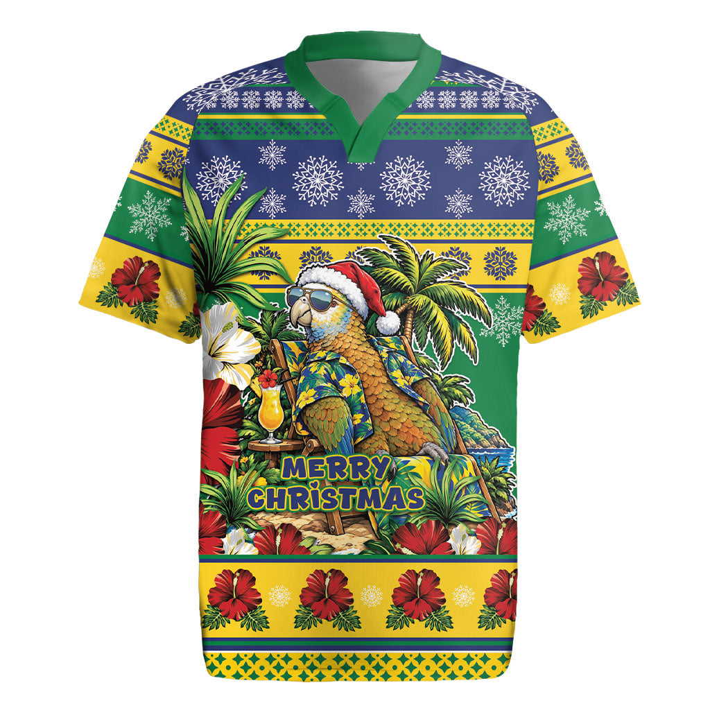 Afro-Vincentian Christmas Rugby Jersey This Vincy Parrot Needs A Beach Retreat