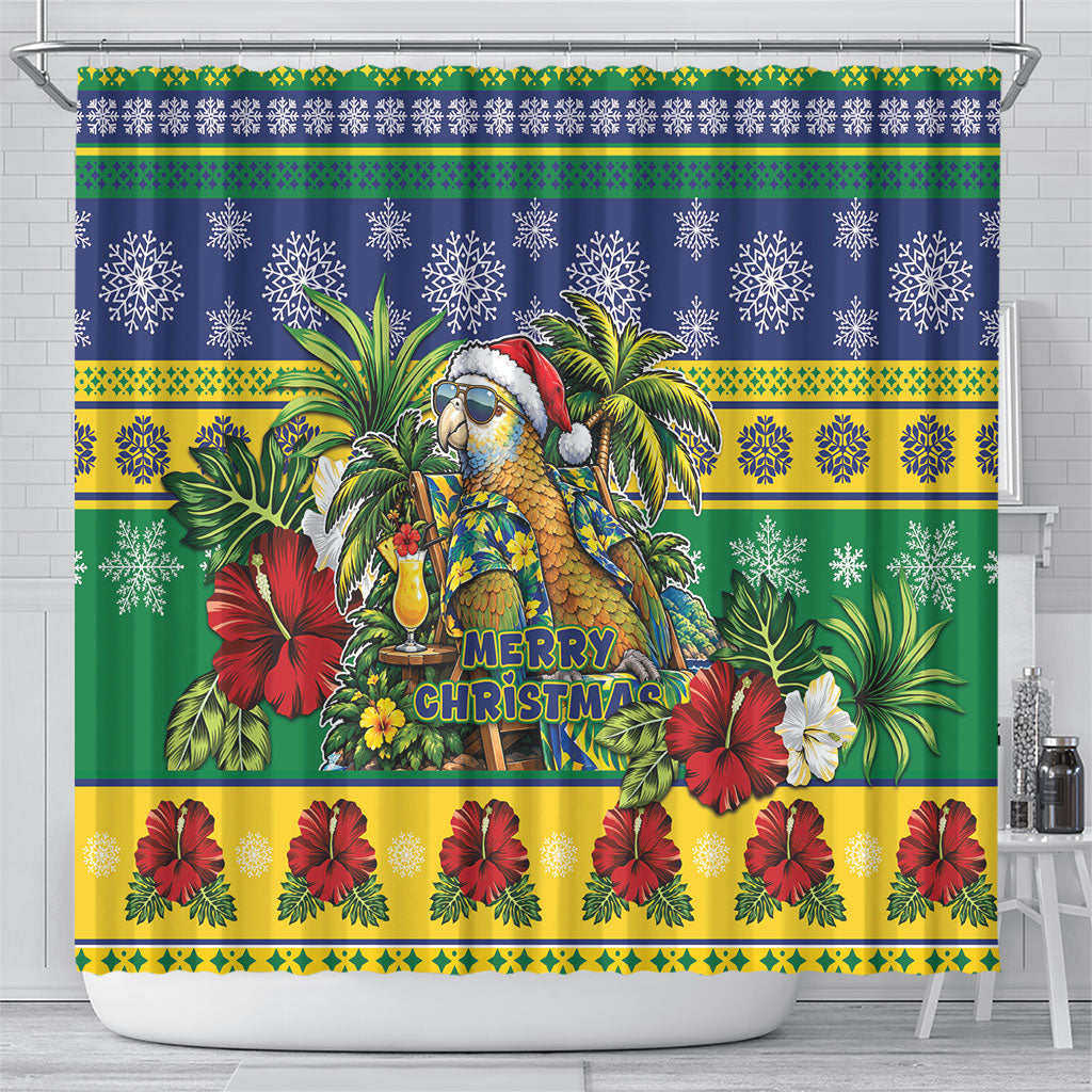 Afro-Vincentian Christmas Shower Curtain This Vincy Parrot Needs A Beach Retreat