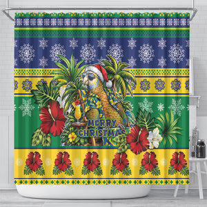 Afro-Vincentian Christmas Shower Curtain This Vincy Parrot Needs A Beach Retreat