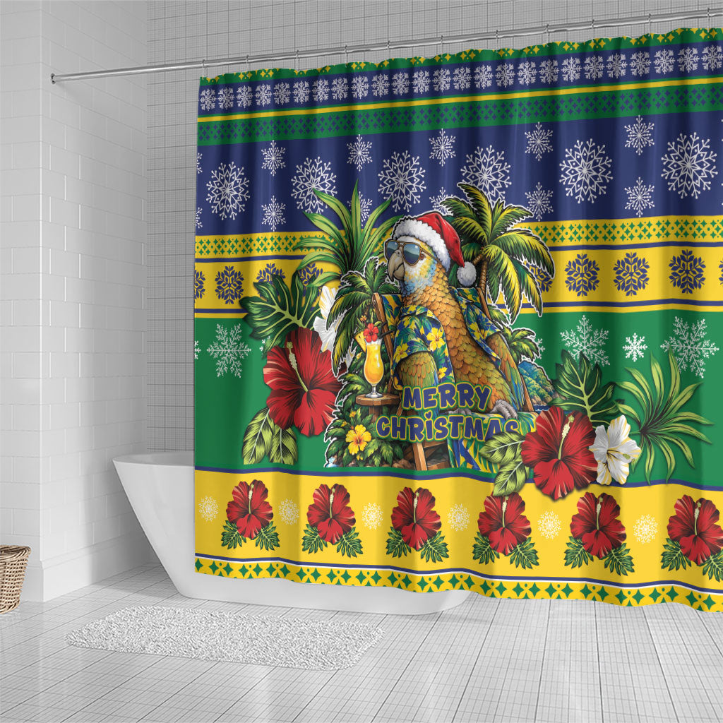 Afro-Vincentian Christmas Shower Curtain This Vincy Parrot Needs A Beach Retreat