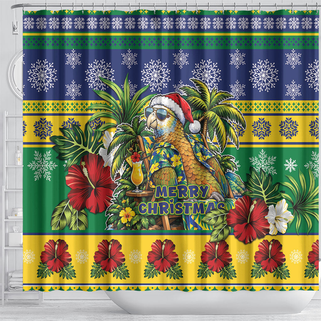 Afro-Vincentian Christmas Shower Curtain This Vincy Parrot Needs A Beach Retreat