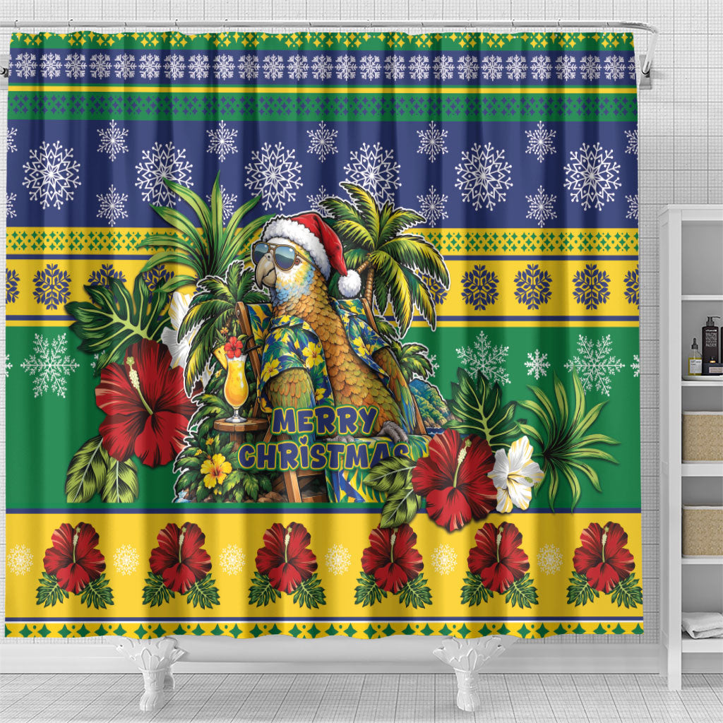 Afro-Vincentian Christmas Shower Curtain This Vincy Parrot Needs A Beach Retreat