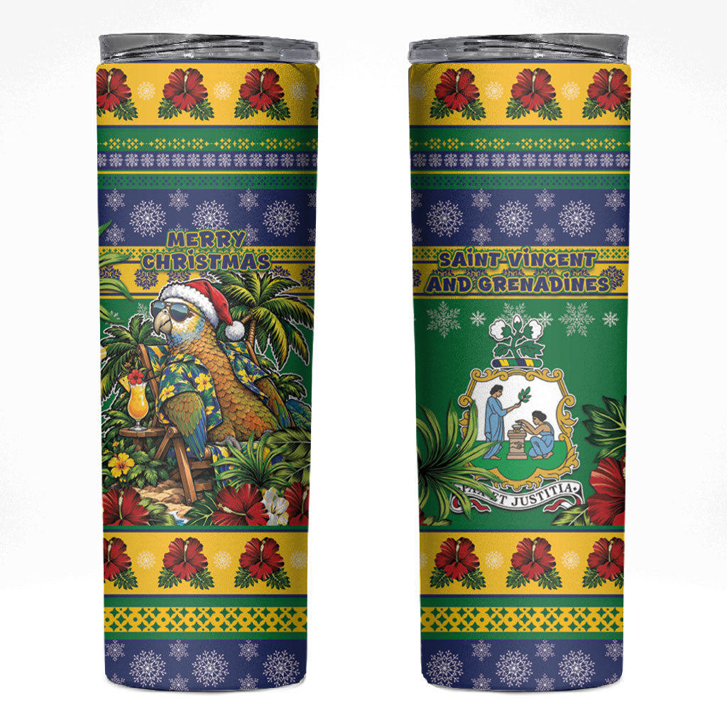 Afro-Vincentian Christmas Skinny Tumbler This Vincy Parrot Needs A Beach Retreat