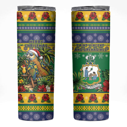 Afro-Vincentian Christmas Skinny Tumbler This Vincy Parrot Needs A Beach Retreat