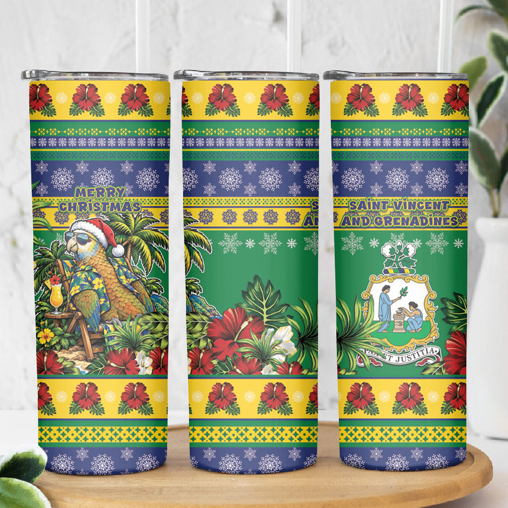 Afro-Vincentian Christmas Skinny Tumbler This Vincy Parrot Needs A Beach Retreat