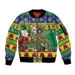 Afro-Vincentian Christmas Sleeve Zip Bomber Jacket This Vincy Parrot Needs A Beach Retreat