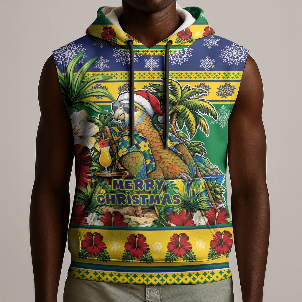 Afro-Vincentian Christmas Sleeveless Hoodie This Vincy Parrot Needs A Beach Retreat