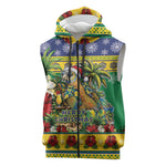 Afro-Vincentian Christmas Sleeveless Zip Hoodie This Vincy Parrot Needs A Beach Retreat