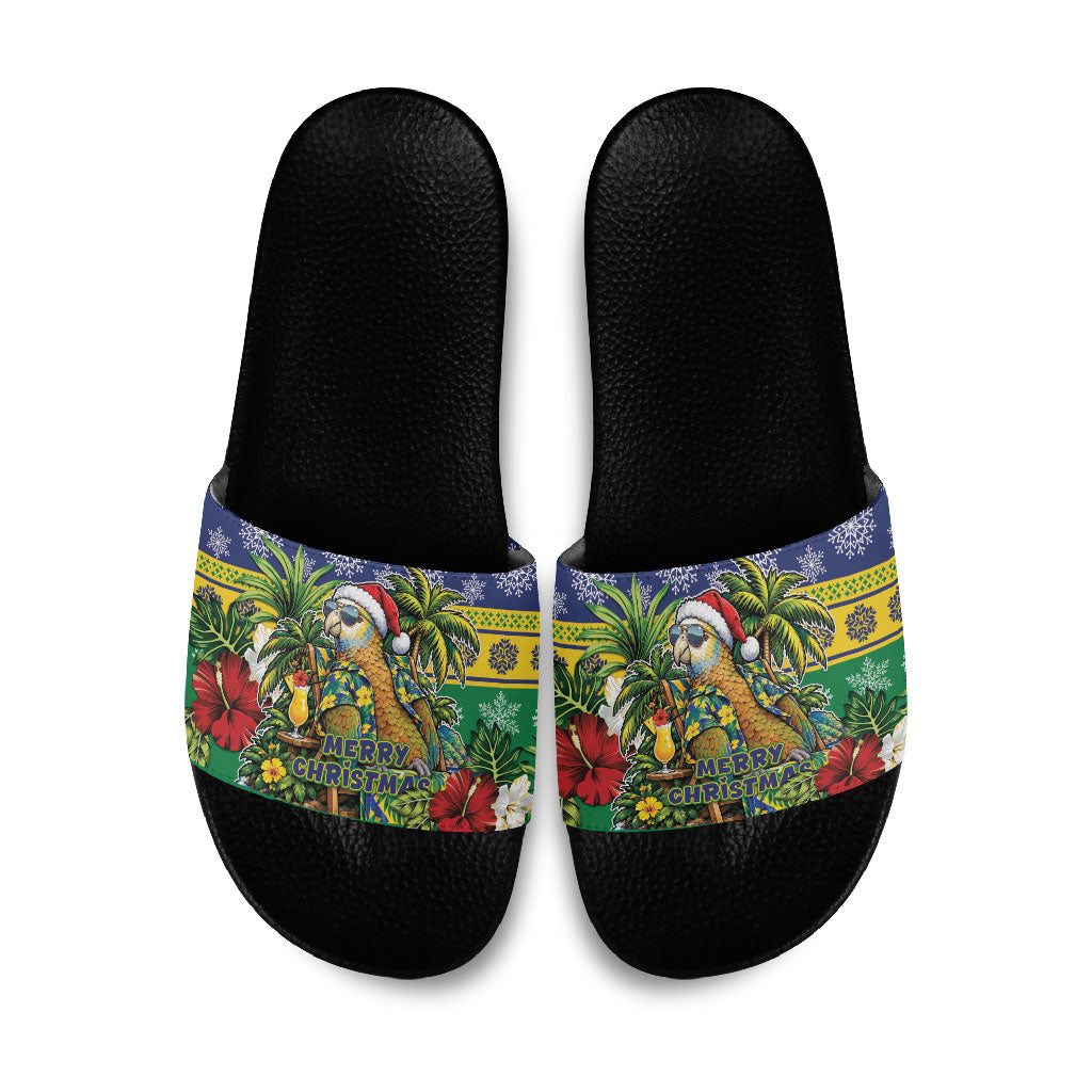 Afro-Vincentian Christmas Slide Sandals This Vincy Parrot Needs A Beach Retreat