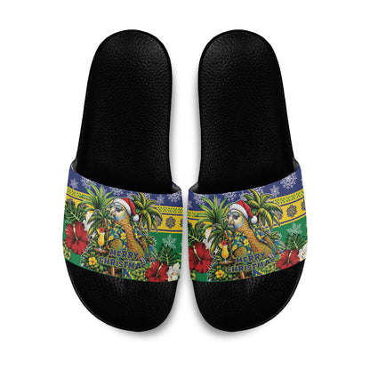 Afro-Vincentian Christmas Slide Sandals This Vincy Parrot Needs A Beach Retreat