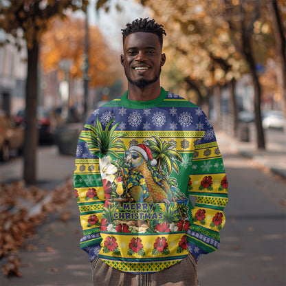 Afro-Vincentian Christmas Sweatshirt This Vincy Parrot Needs A Beach Retreat