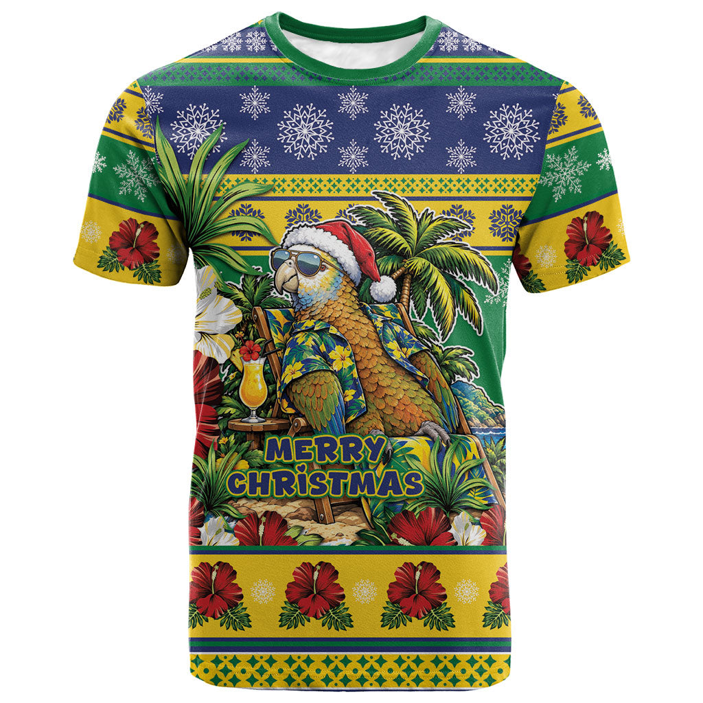 Afro-Vincentian Christmas T shirt This Vincy Parrot Needs A Beach Retreat