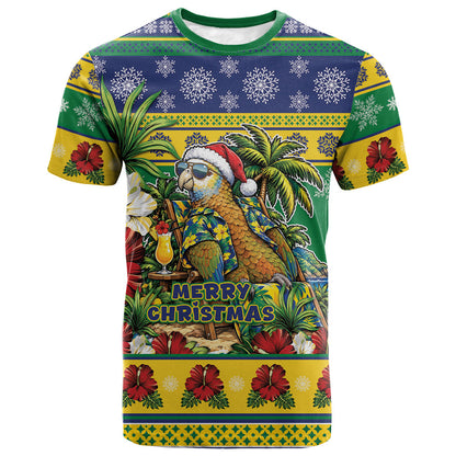 Afro-Vincentian Christmas T shirt This Vincy Parrot Needs A Beach Retreat