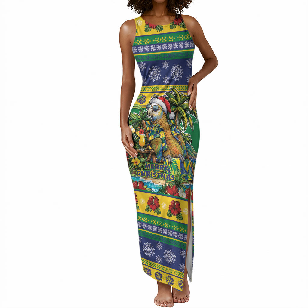 Afro-Vincentian Christmas Tank Maxi Dress This Vincy Parrot Needs A Beach Retreat