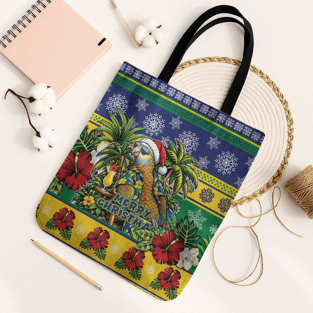 Afro-Vincentian Christmas Tote Bag This Vincy Parrot Needs A Beach Retreat