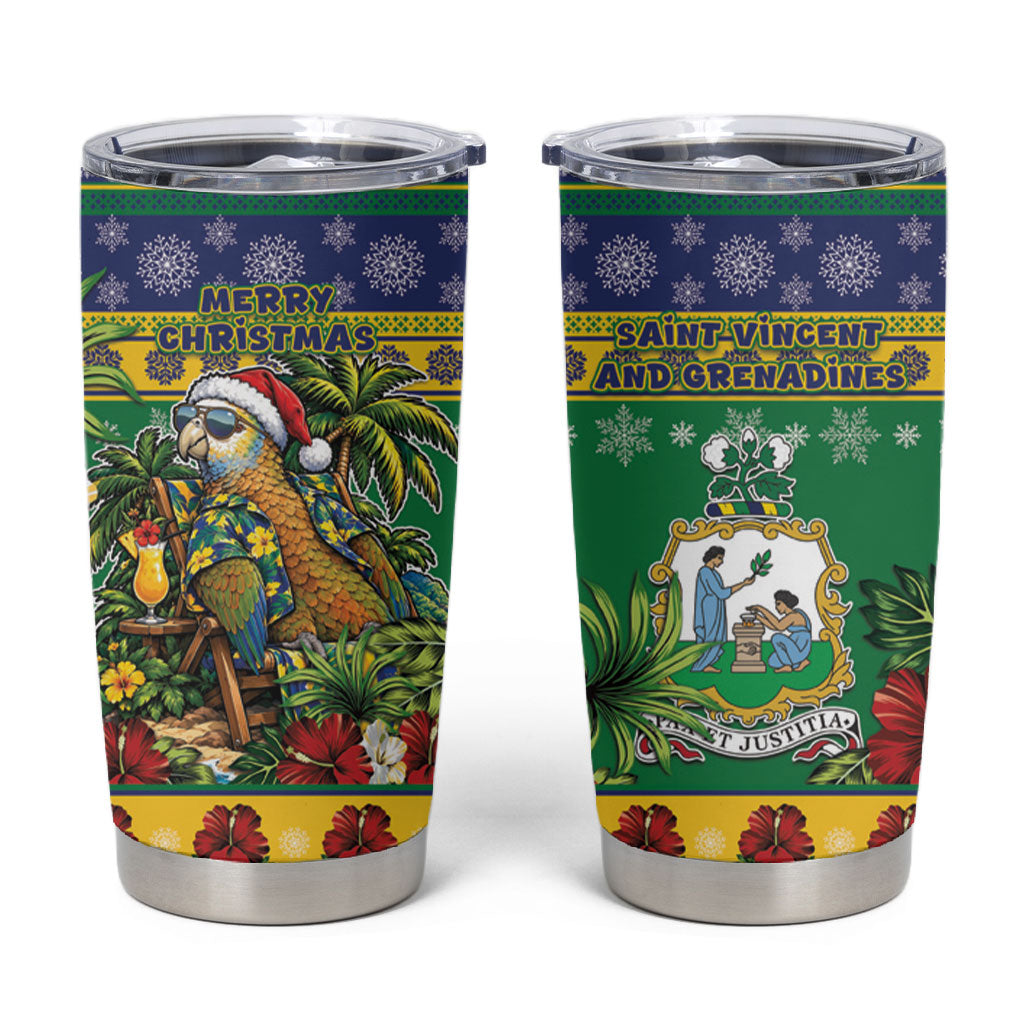 Afro-Vincentian Christmas Tumbler Cup This Vincy Parrot Needs A Beach Retreat