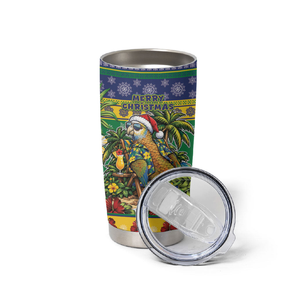 Afro-Vincentian Christmas Tumbler Cup This Vincy Parrot Needs A Beach Retreat