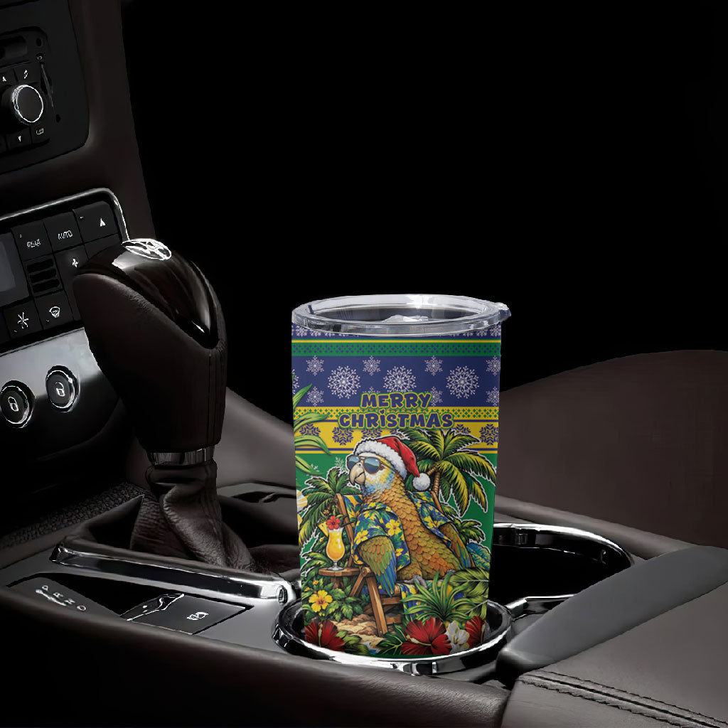 Afro-Vincentian Christmas Tumbler Cup This Vincy Parrot Needs A Beach Retreat