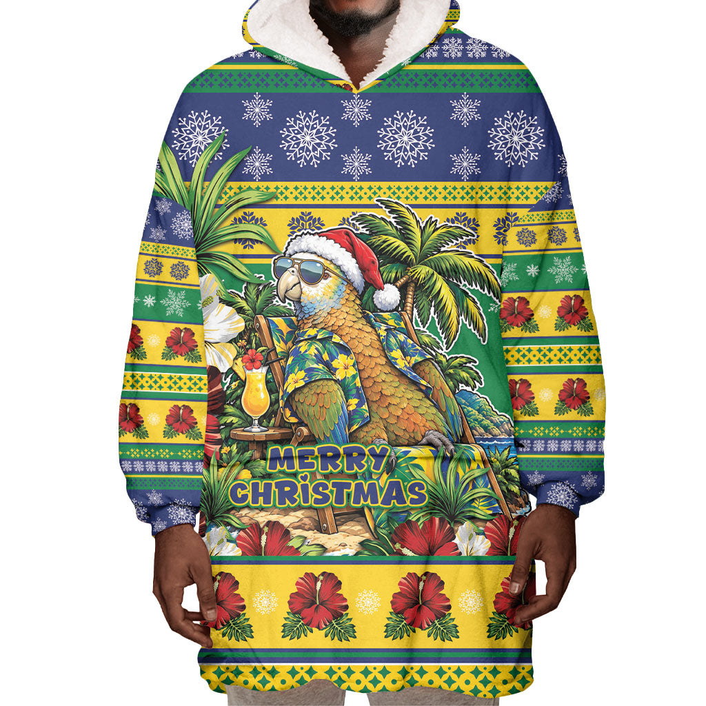 Afro-Vincentian Christmas Wearable Blanket Hoodie This Vincy Parrot Needs A Beach Retreat