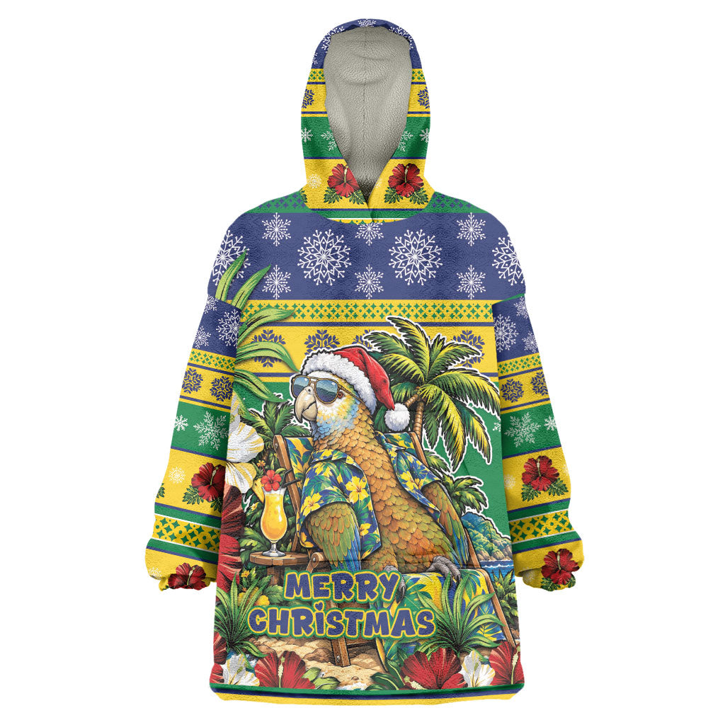 Afro-Vincentian Christmas Wearable Blanket Hoodie This Vincy Parrot Needs A Beach Retreat