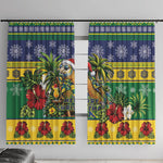 Afro-Vincentian Christmas Window Curtain This Vincy Parrot Needs A Beach Retreat