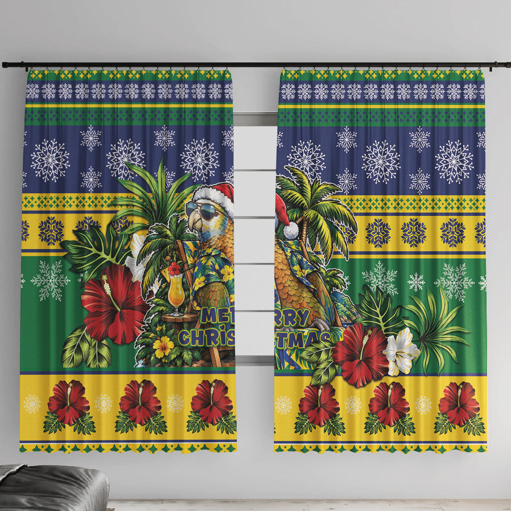 Afro-Vincentian Christmas Window Curtain This Vincy Parrot Needs A Beach Retreat