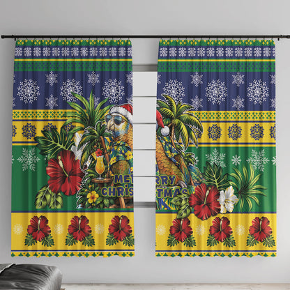 Afro-Vincentian Christmas Window Curtain This Vincy Parrot Needs A Beach Retreat