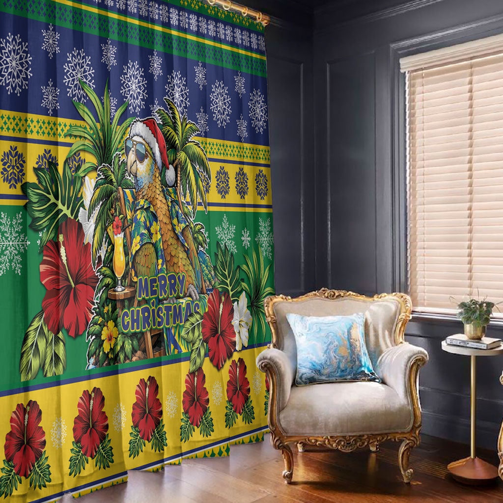 Afro-Vincentian Christmas Window Curtain This Vincy Parrot Needs A Beach Retreat