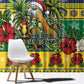 Afro-Vincentian Christmas Window Curtain This Vincy Parrot Needs A Beach Retreat