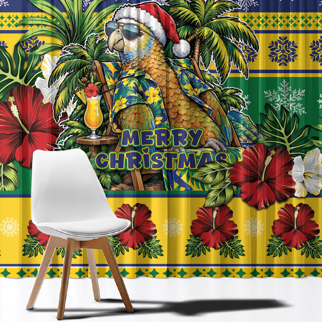 Afro-Vincentian Christmas Window Curtain This Vincy Parrot Needs A Beach Retreat