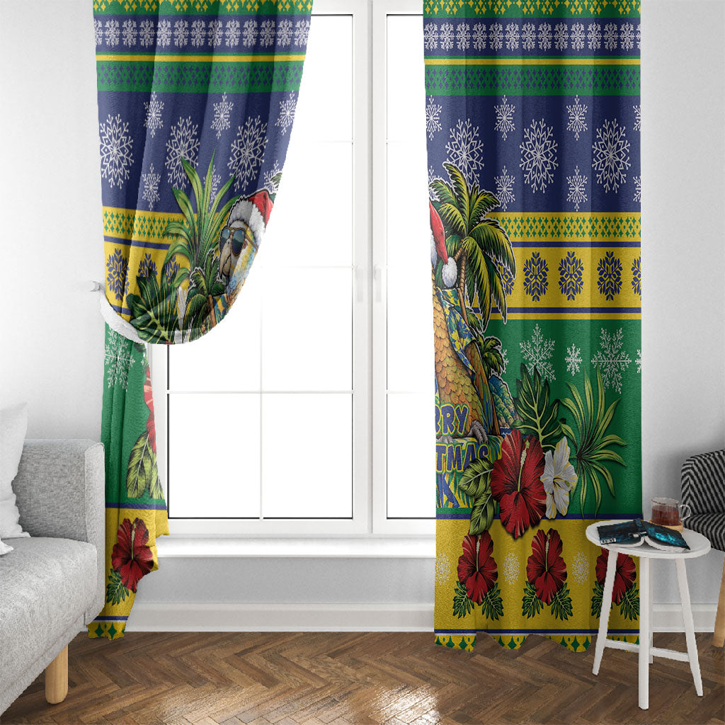 Afro-Vincentian Christmas Window Curtain This Vincy Parrot Needs A Beach Retreat