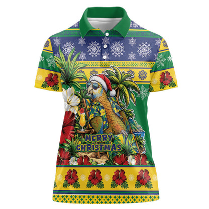 Afro-Vincentian Christmas Women Polo Shirt This Vincy Parrot Needs A Beach Retreat