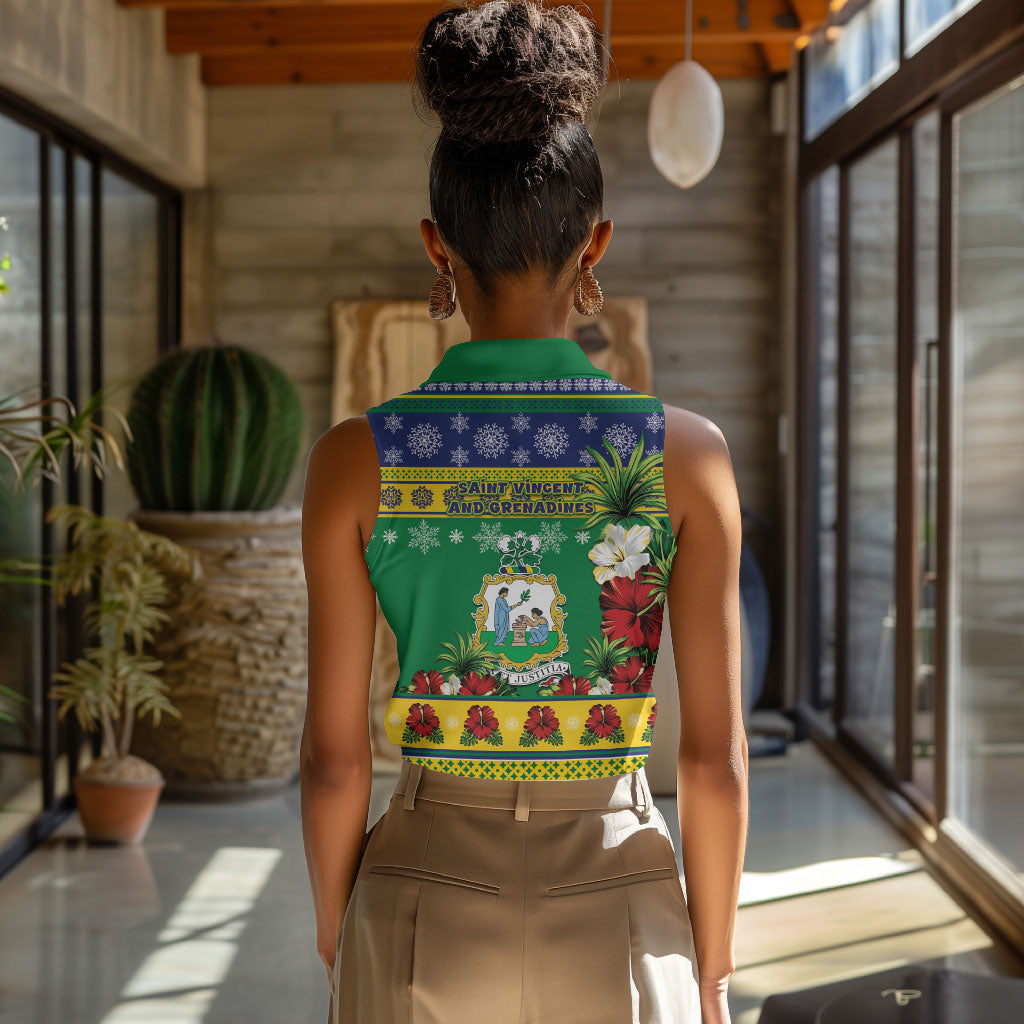 Afro-Vincentian Christmas Women Sleeveless Polo Shirt This Vincy Parrot Needs A Beach Retreat