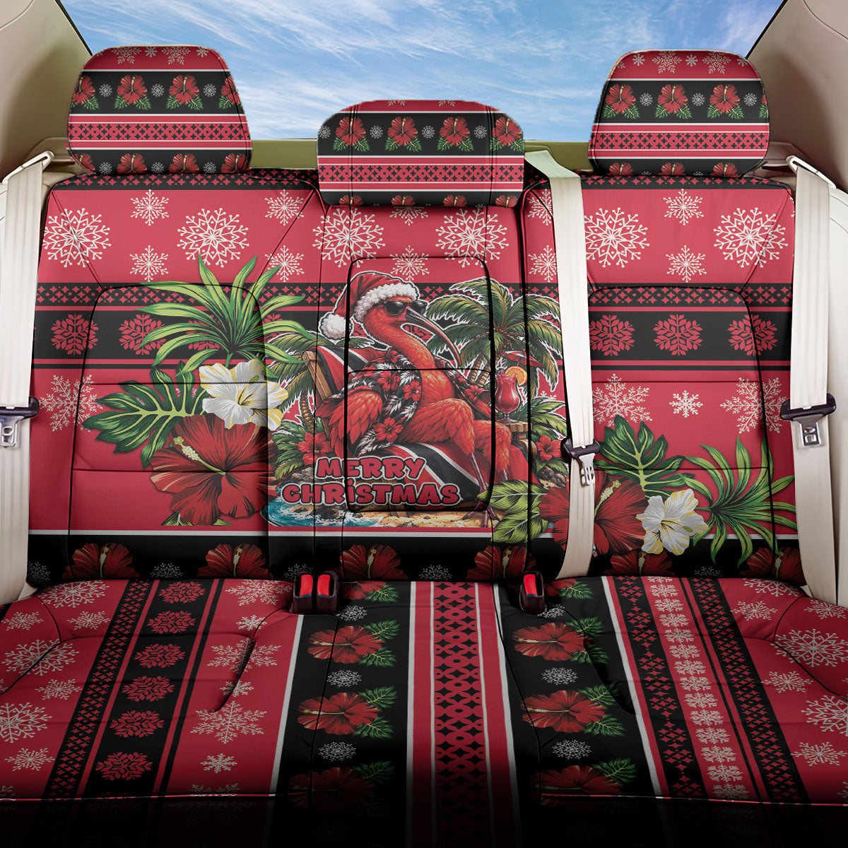 Afro-Trinidadian and Tobagonian Christmas Back Car Seat Cover This Scarlet Ibis Needs A Beach Retreat